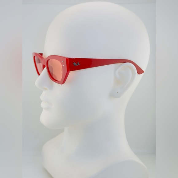 Ray-Ban Zena Sunglasses RB4430 Polished Red Cherry Frame with Pink Lenses Unisex - Picture 5 of 15